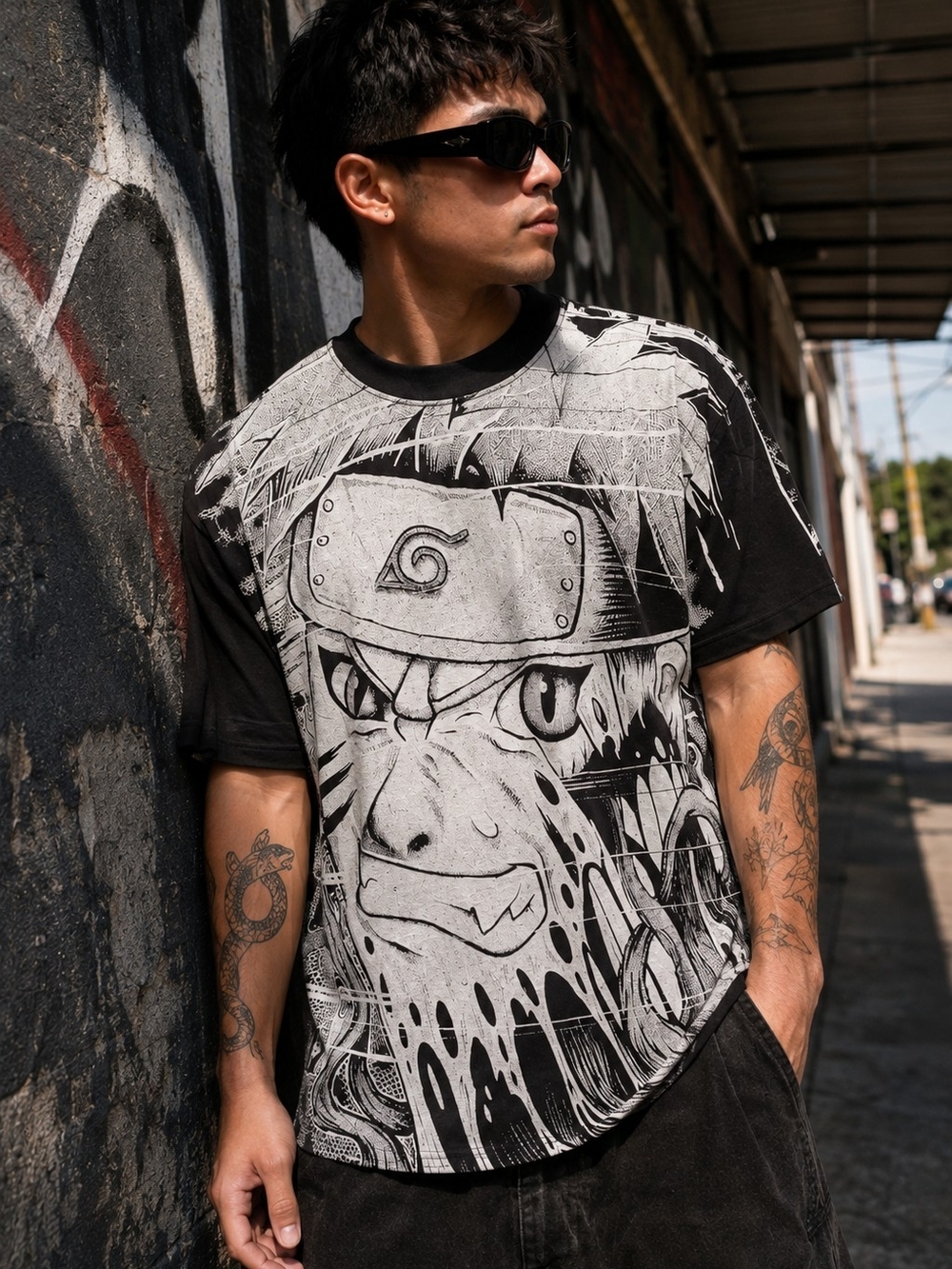 Primitive x Naruto Shippuden Beast Big Print Tee Black NWT Medium Kurama